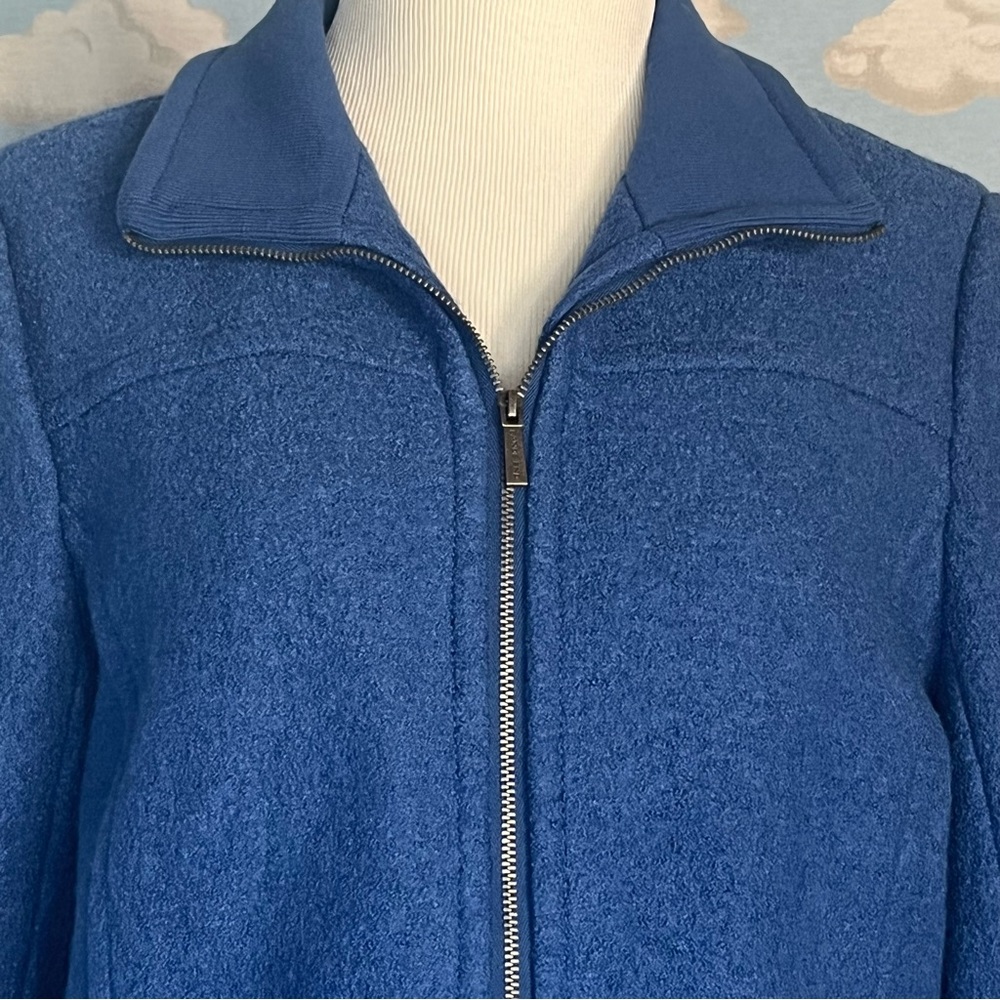 Lands’ End wool‎ blend zip up jacket Blue Size 10 Classic Polished - Picture 4 of 8